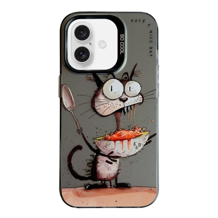 Animal Pattern Oil Painting Series PC + TPU Phone Case, For iPhone 16, For iPhone 15 Pro Max�����...