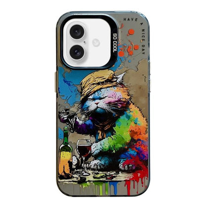 Animal Pattern Oil Painting Series PC + TPU Phone Case