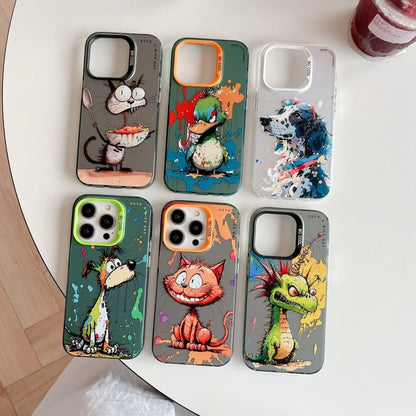 Animal Pattern Oil Painting Series PC + TPU Phone Case, For iPhone 16 Pro Max, For iPhone 16 Pro�...