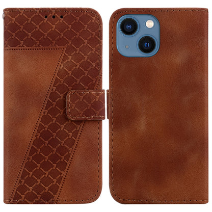 Seven-shaped Embossed Leather Phone Case