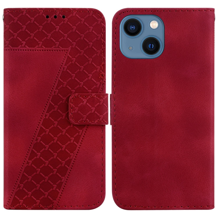 Seven-shaped Embossed Leather Phone Case