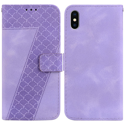 Seven-shaped Embossed Leather Phone Case