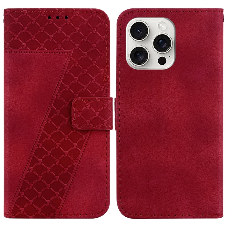 Seven-shaped Embossed Leather Phone Case