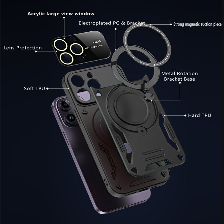 Large Window MagSafe Holder Phone Case, For iPhone 16 Pro Max, For iPhone 16 Pro, For iPhone 16 P...