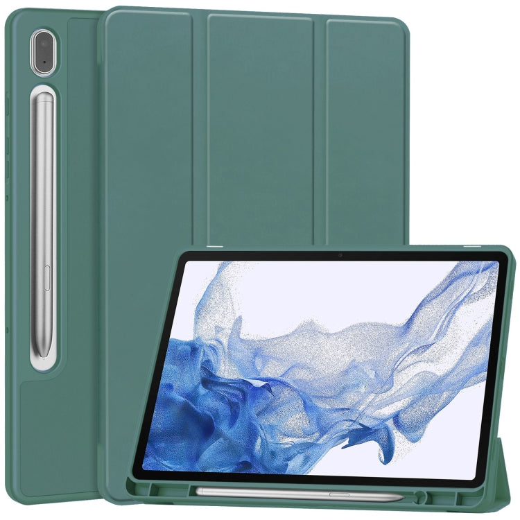 3-Fold Pure Color TPU Smart Leather Tablet Case with Pen Slot, For Samsung Galaxy Tab S9 FE / S10...