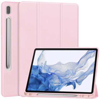 3-Fold Pure Color TPU Smart Leather Tablet Case with Pen Slot, For Samsung Galaxy Tab S9 FE / S10...