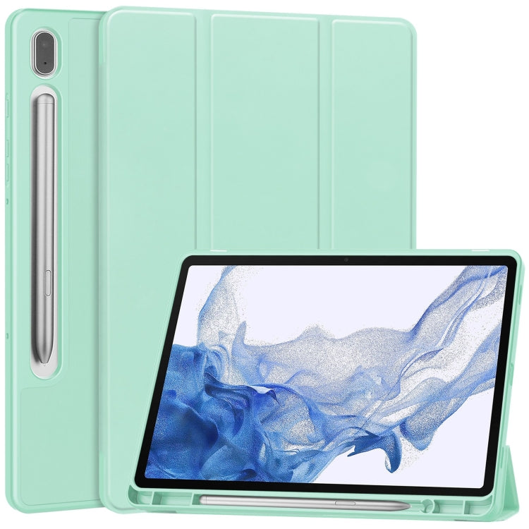 3-Fold Pure Color TPU Smart Leather Tablet Case with Pen Slot, For Samsung Galaxy Tab S9 FE / S10...