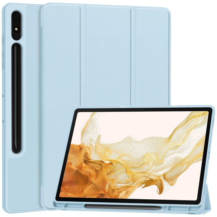 3-Fold Pure Color TPU Smart Leather Tablet Case with Pen Slot, For Samsung Galaxy Tab S9 FE / S10...