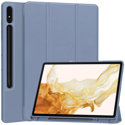 3-Fold Pure Color TPU Smart Leather Tablet Case with Pen Slot, For Samsung Galaxy Tab S9 FE / S10...