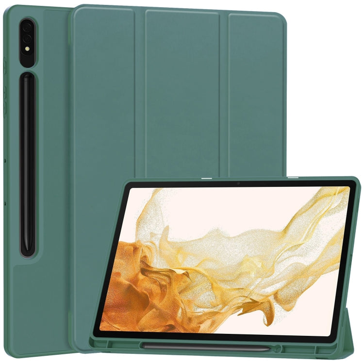 3-Fold Pure Color TPU Smart Leather Tablet Case with Pen Slot, For Samsung Galaxy Tab S9 FE / S10...