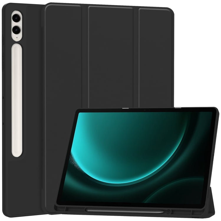 3-Fold Pure Color TPU Smart Leather Tablet Case with Pen Slot, For Samsung Galaxy Tab S9 FE / S10...