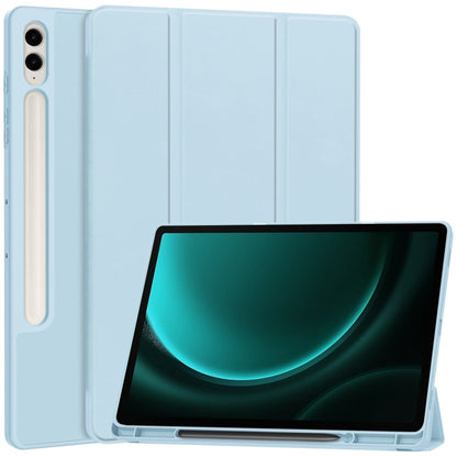 3-Fold Pure Color TPU Smart Leather Tablet Case with Pen Slot, For Samsung Galaxy Tab S9 FE / S10...