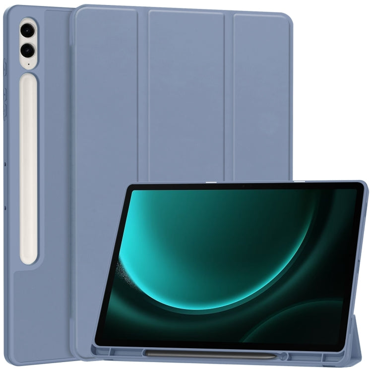 3-Fold Pure Color TPU Smart Leather Tablet Case with Pen Slot, For Samsung Galaxy Tab S9 FE / S10...