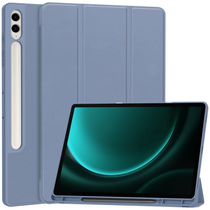 3-Fold Pure Color TPU Smart Leather Tablet Case with Pen Slot, For Samsung Galaxy Tab S9 FE / S10...