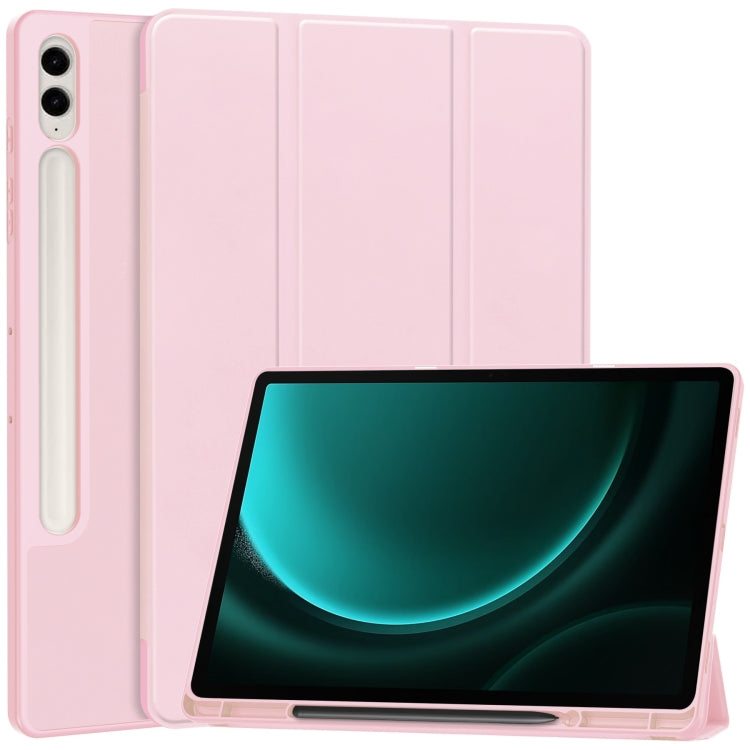 3-Fold Pure Color TPU Smart Leather Tablet Case with Pen Slot, For Samsung Galaxy Tab S9 FE / S10...
