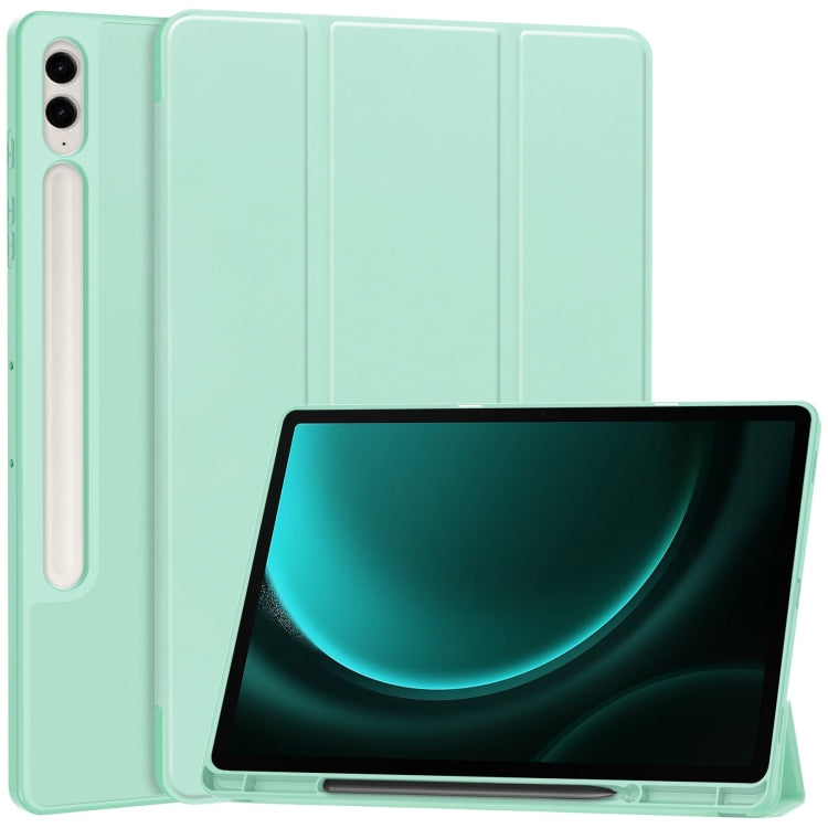 3-Fold Pure Color TPU Smart Leather Tablet Case with Pen Slot, For Samsung Galaxy Tab S9 FE / S10...