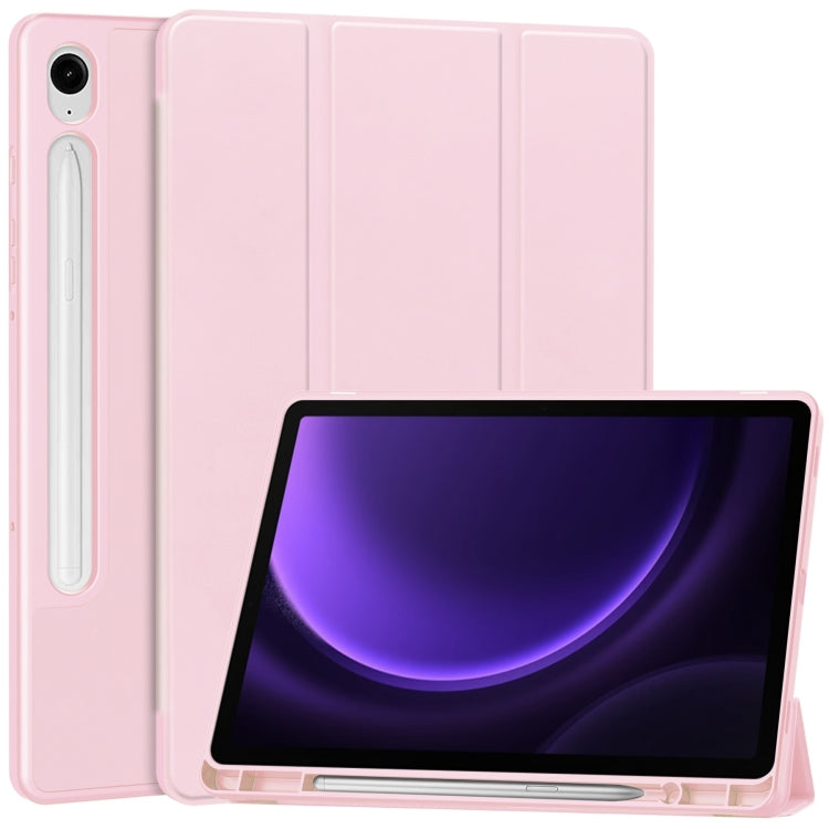 3-Fold Pure Color TPU Smart Leather Tablet Case with Pen Slot, For Samsung Galaxy Tab S9 FE / S10...