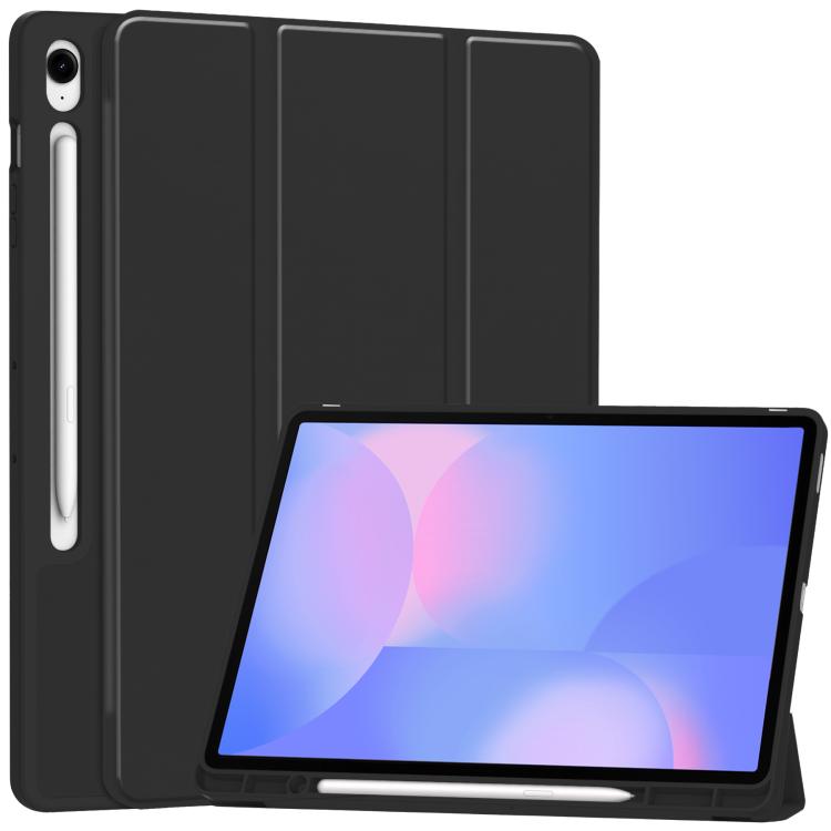 3-Fold Pure Color TPU Smart Leather Tablet Case with Pen Slot, For Samsung Galaxy Tab S9 FE / S10...