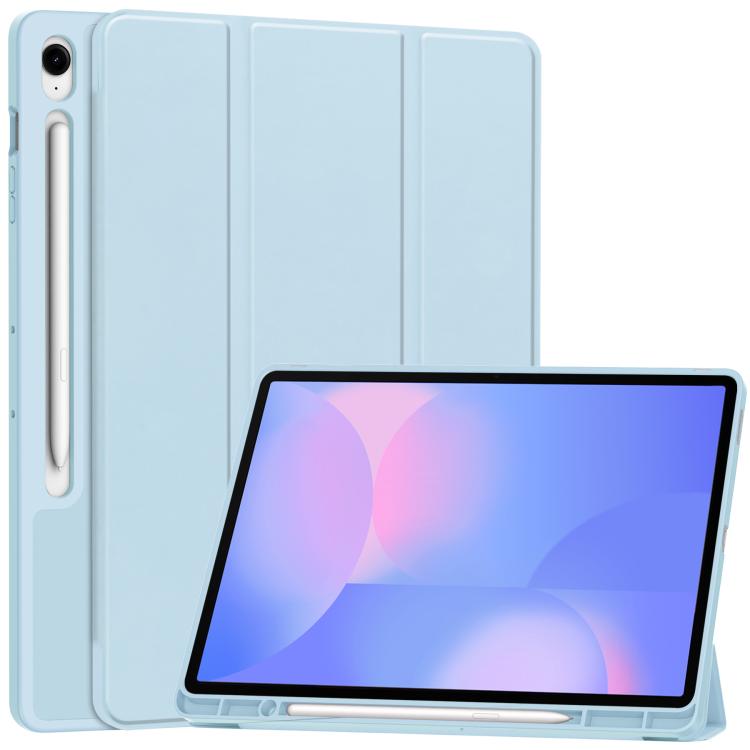 3-Fold Pure Color TPU Smart Leather Tablet Case with Pen Slot, For Samsung Galaxy Tab S9 FE / S10...