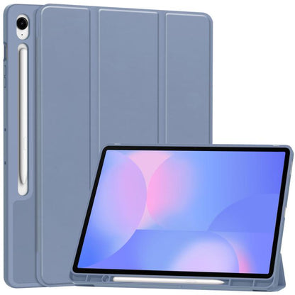 3-Fold Pure Color TPU Smart Leather Tablet Case with Pen Slot, For Samsung Galaxy Tab S9 FE / S10...