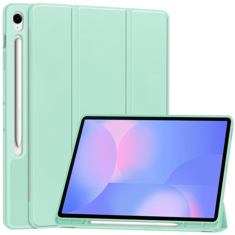 3-Fold Pure Color TPU Smart Leather Tablet Case with Pen Slot, For Samsung Galaxy Tab S9 FE / S10...