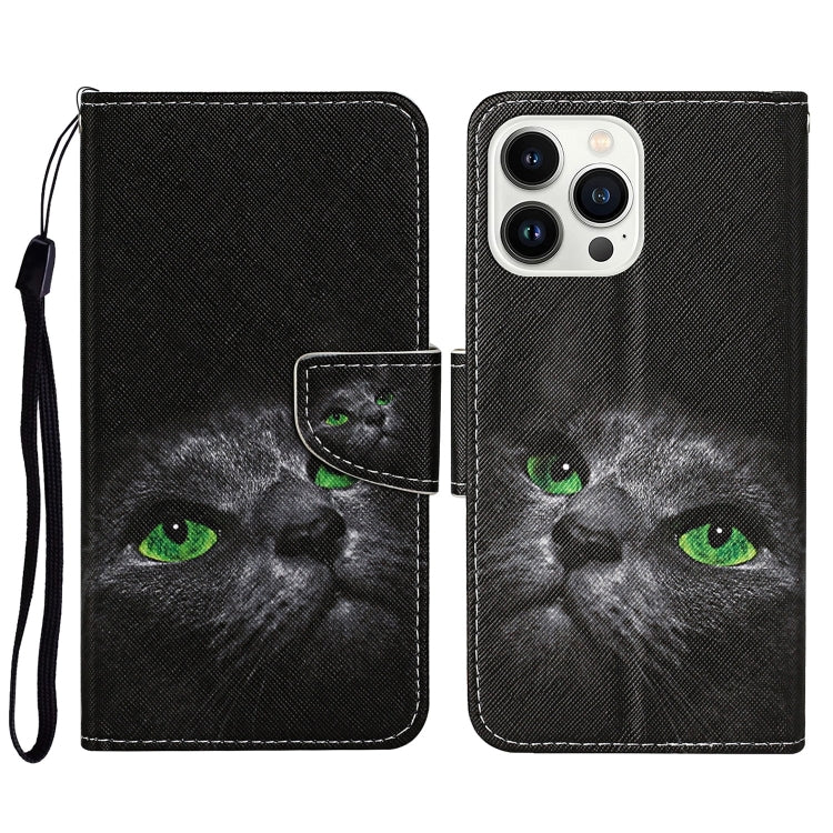 3D Colored Drawing Flip Leather Phone Case, For iPhone 16 Pro Max, For iPhone 16 Pro�������������...