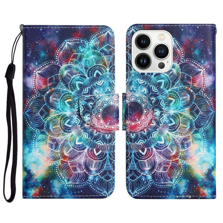 3D Colored Drawing Flip Leather Phone Case, For iPhone 16 Pro Max, For iPhone 16 Pro�������������...