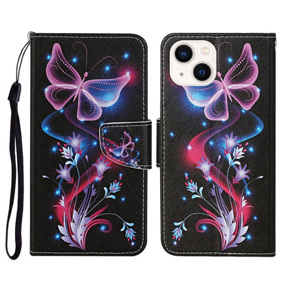 3D Colored Drawing Flip Leather Phone Case, For iPhone 15 Pro, For iPhone 15 Plus, For iPhone 15