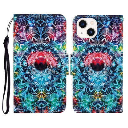 3D Colored Drawing Flip Leather Phone Case, For iPhone 15 Pro, For iPhone 15 Plus, For iPhone 15