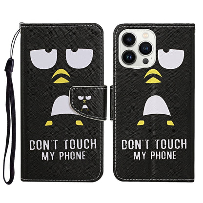 3D Colored Drawing Flip Leather Phone Case, For iPhone 16 Pro Max, For iPhone 16 Pro�������������...