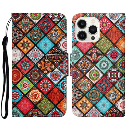 3D Colored Drawing Flip Leather Phone Case, For iPhone 16 Pro Max, For iPhone 16 Pro�������������...