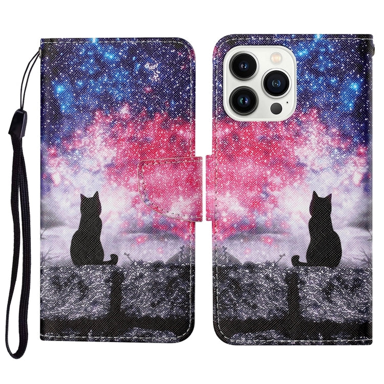 3D Colored Drawing Flip Leather Phone Case, For iPhone 16 Pro Max, For iPhone 16 Pro�������������...