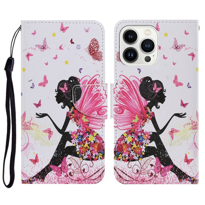 3D Colored Drawing Flip Leather Phone Case, For iPhone 16 Pro Max, For iPhone 16 Pro�������������...