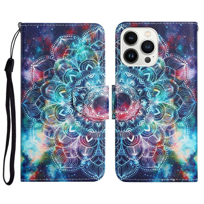 3D Colored Drawing Flip Leather Phone Case, For iPhone 16 Pro Max, For iPhone 16 Pro�������������...