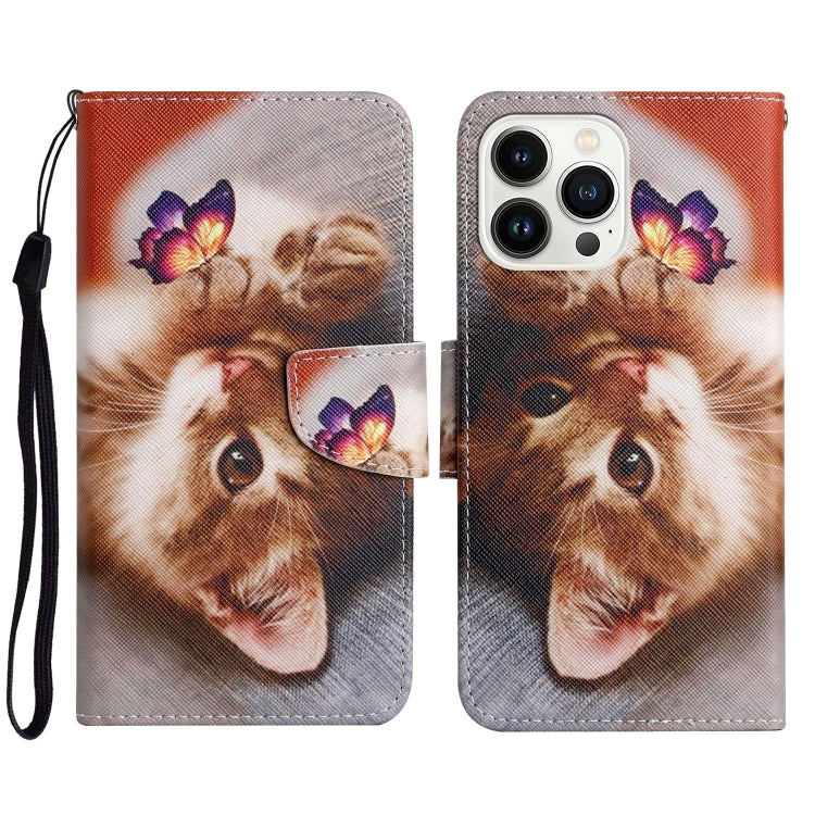 3D Colored Drawing Flip Leather Phone Case, For iPhone 16 Pro Max, For iPhone 16 Pro�������������...