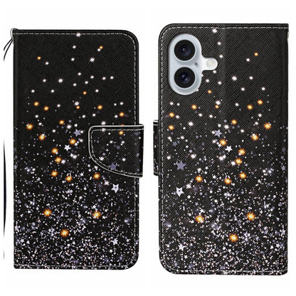 3D Colored Drawing Flip Leather Phone Case, For iPhone 16 Pro Max, For iPhone 16 Pro�������������...
