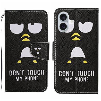 3D Colored Drawing Flip Leather Phone Case, For iPhone 16 Pro Max, For iPhone 16 Pro�������������...