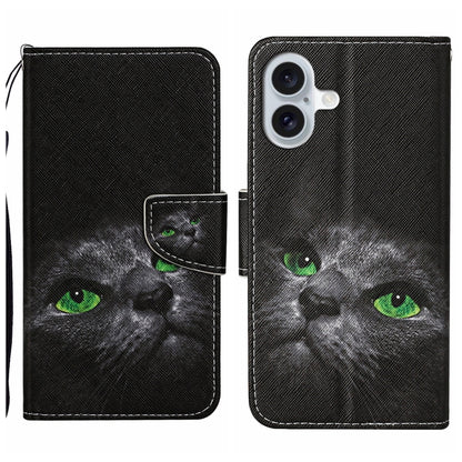 3D Colored Drawing Flip Leather Phone Case, For iPhone 16 Pro Max, For iPhone 16 Pro�������������...