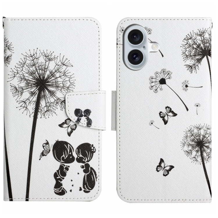 3D Colored Drawing Flip Leather Phone Case, For iPhone 16 Pro Max, For iPhone 16 Pro�������������...