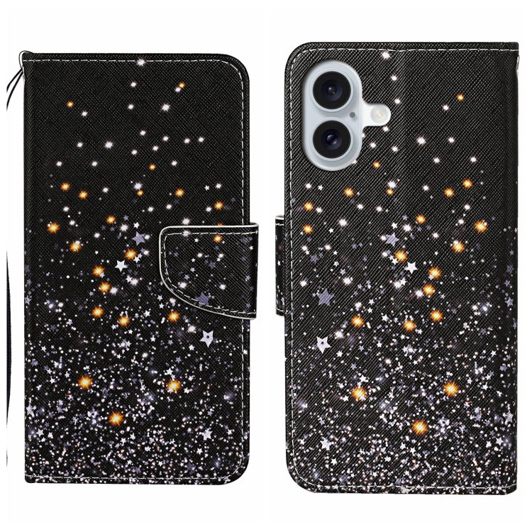 3D Colored Drawing Flip Leather Phone Case, For iPhone 16 Pro Max, For iPhone 16 Pro�������������...