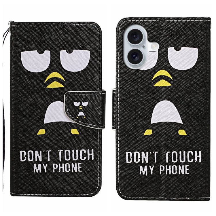 3D Colored Drawing Flip Leather Phone Case, For iPhone 16 Pro Max, For iPhone 16 Pro�������������...