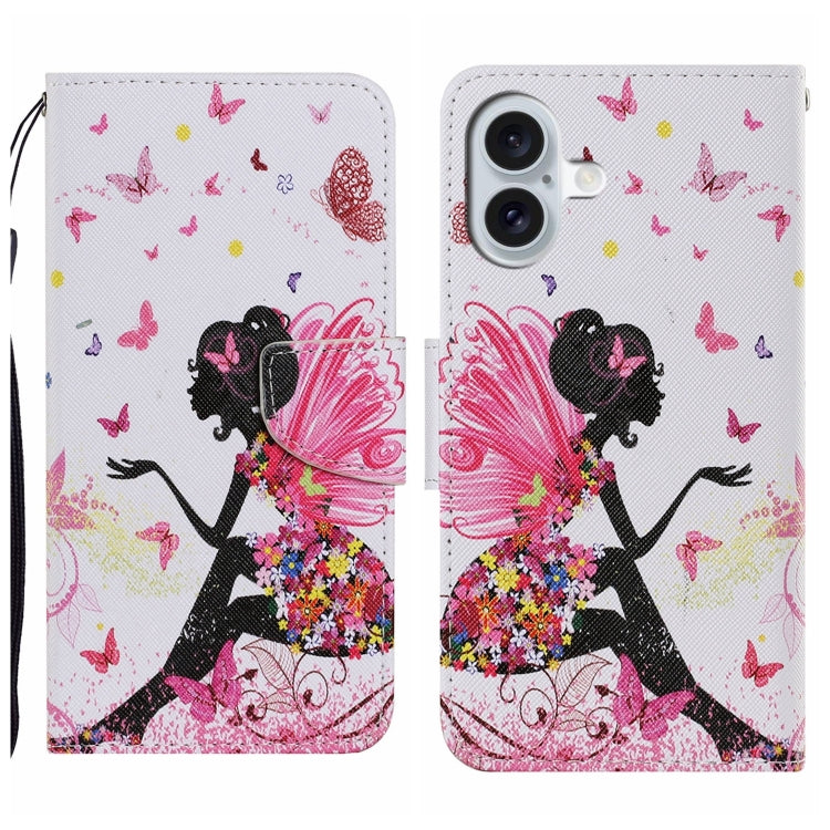 3D Colored Drawing Flip Leather Phone Case, For iPhone 16 Pro Max, For iPhone 16 Pro�������������...