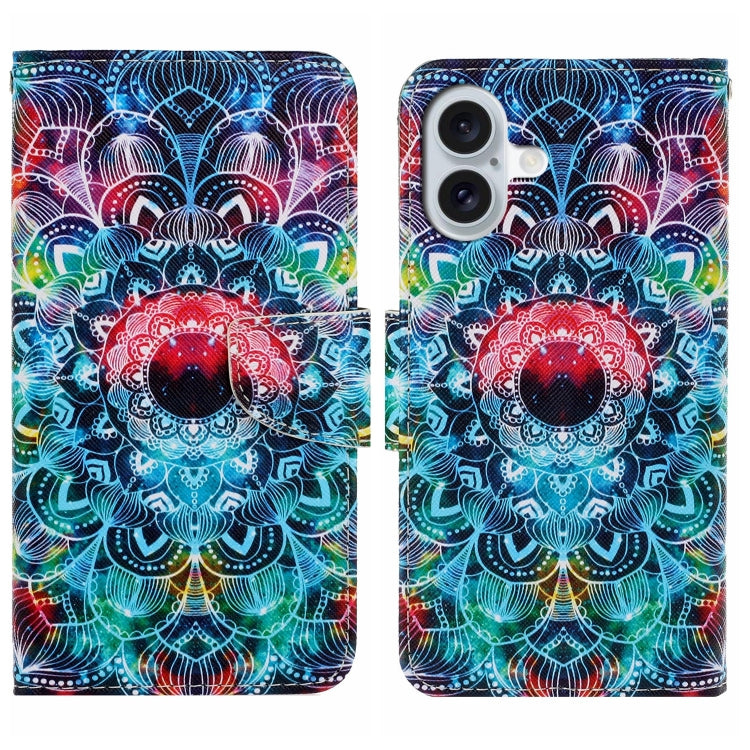 3D Colored Drawing Flip Leather Phone Case, For iPhone 16 Pro Max, For iPhone 16 Pro�������������...