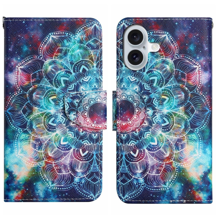 3D Colored Drawing Flip Leather Phone Case, For iPhone 16 Pro Max, For iPhone 16 Pro�������������...