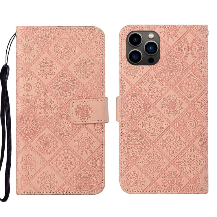 Ethnic Style Embossed Pattern Leather Phone Case, For iPhone 16e, For iPhone 16 Pro Max����������...