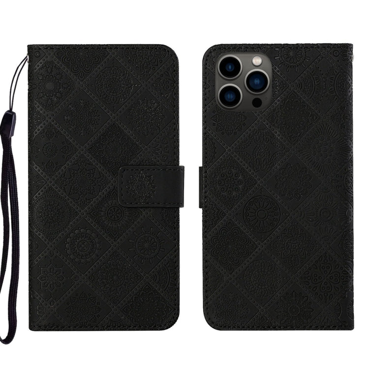 Ethnic Style Embossed Pattern Leather Phone Case, For iPhone 16e, For iPhone 16 Pro Max����������...