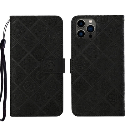 Ethnic Style Embossed Pattern Leather Phone Case, For iPhone 16e, For iPhone 16 Pro Max����������...
