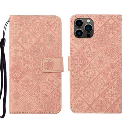 Ethnic Style Embossed Pattern Leather Phone Case, For iPhone 16e, For iPhone 16 Pro Max����������...