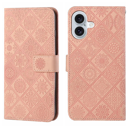 Ethnic Style Embossed Pattern Leather Phone Case, For iPhone 16e, For iPhone 16 Pro Max����������...
