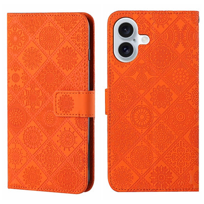 Ethnic Style Embossed Pattern Leather Phone Case, For iPhone 16e, For iPhone 16 Pro Max����������...